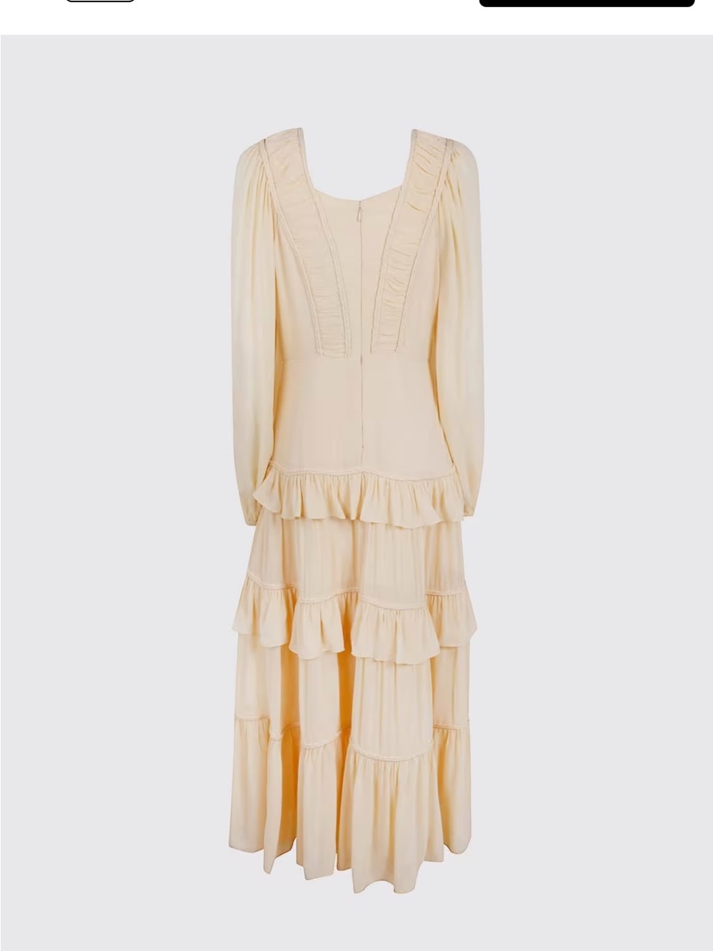 FARM Rio Ruffle Maxi Dress Butter Yellow Women’s Size Medium - Picture 4 of 12